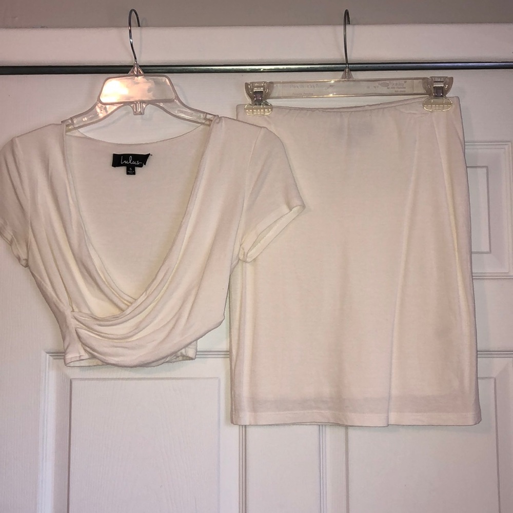 White skirt and top
